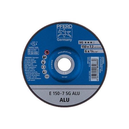 Pferd Grinding Wheel, Aluminum, T27, 6"x1/4 61309